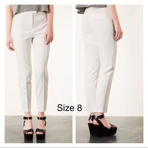 TOPSHOP White Quilted Skinny Trousers Size 8